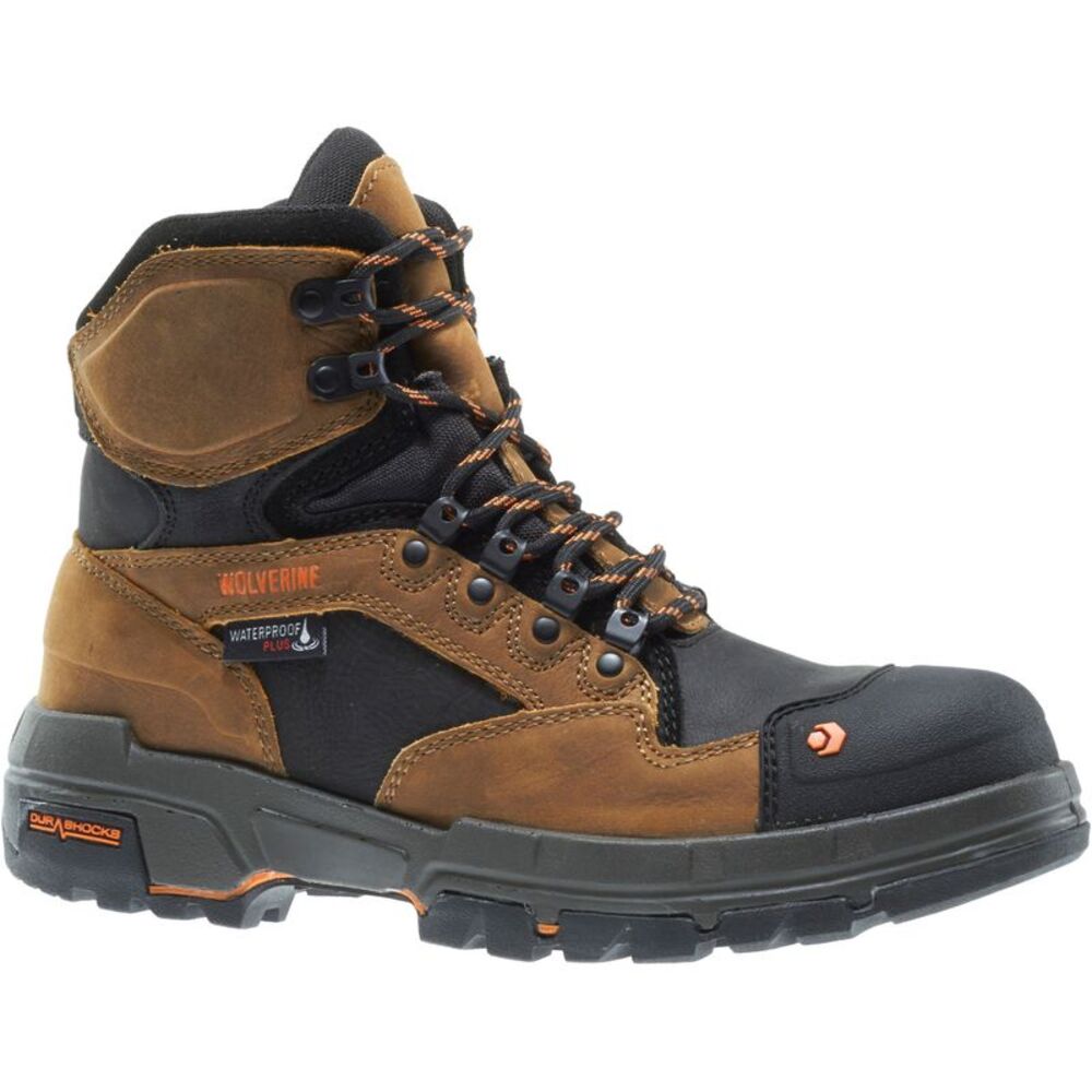 Wolverine Mens Legend Durashocks Waterproof CarbonMax 6" Brown Boots (NWT)